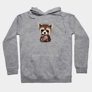 Cute Baby Red Panda Playing With Football Hoodie